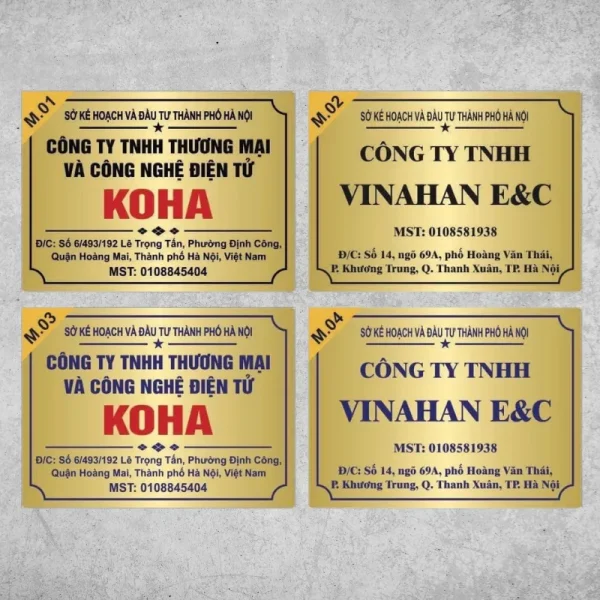 Mau bien cong ty inox dep hien dai tai Quang Cao 24H