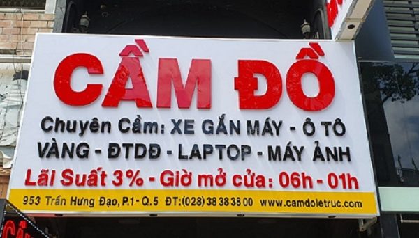 Biển quảng cáo tiệm cầm đồ