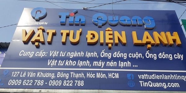 Bảng hiệu điện lạnh chữ nổi