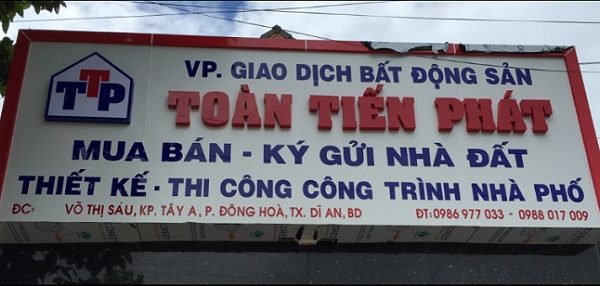 Bảng hiệu nhà đất Alu
