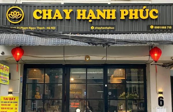 bảng hiệu quán chay tôn sóng