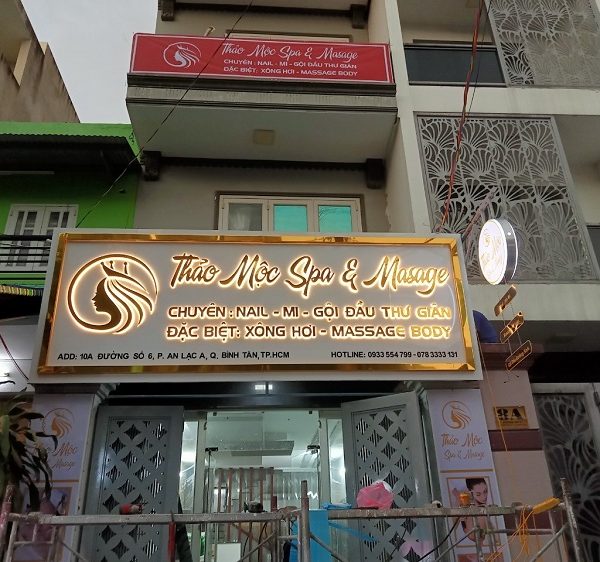 Làm bảng hiệu quảng cáo spa giá rẻ