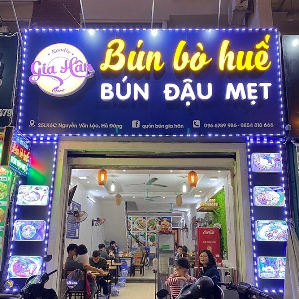 biển quảng cáo bún phở đèn led