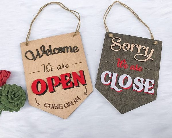 30+ Mẫu Biển Open Close – Bảng Giờ Đóng Mở Cửa Đẹp