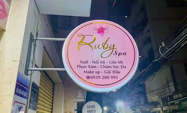 biển vẫy spa tròn