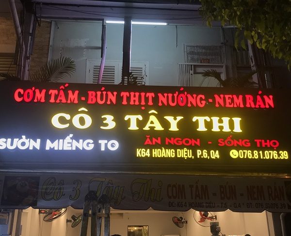 lưu ý khi làm bảng hiệu quán cơm tấm