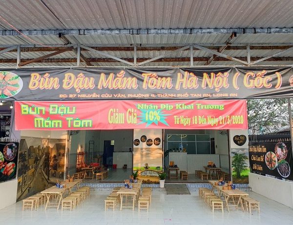 biển hiệu bún đậu bạt hiflex