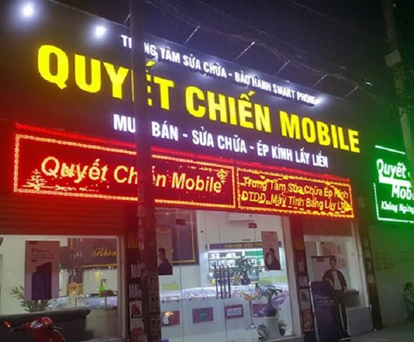 biển quảng cáo cửa hàng điện thoại đẹp đèn led