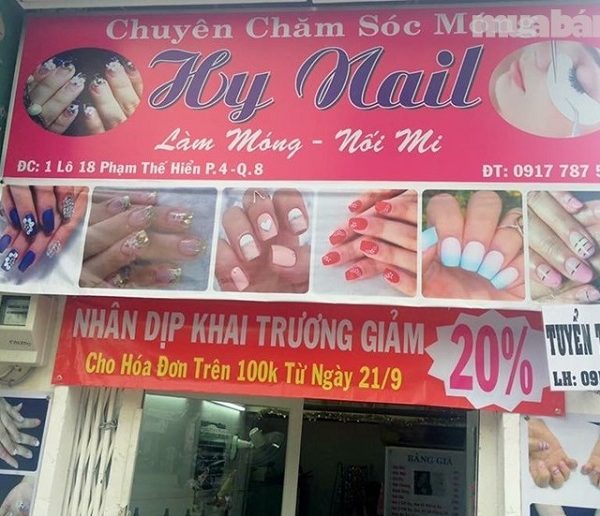 mẫu biển quảng cáo tiệm tóc và móng đẹp