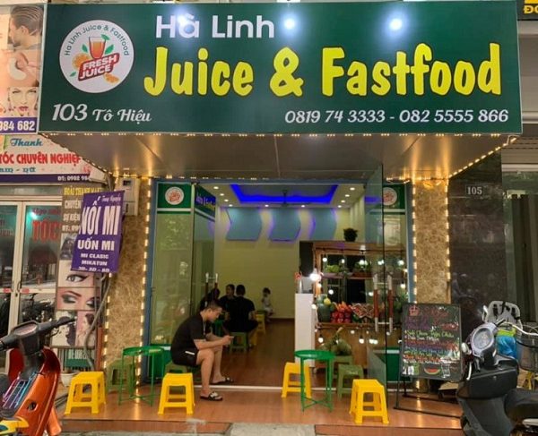 thiết kế bảng hiệu sinh tố nước ép